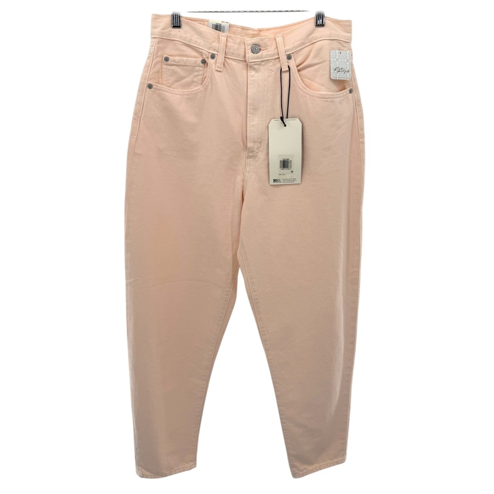 Levis Premium High Loose Taper Jeans Peach Apricot Free People Barrel Relaxed 30